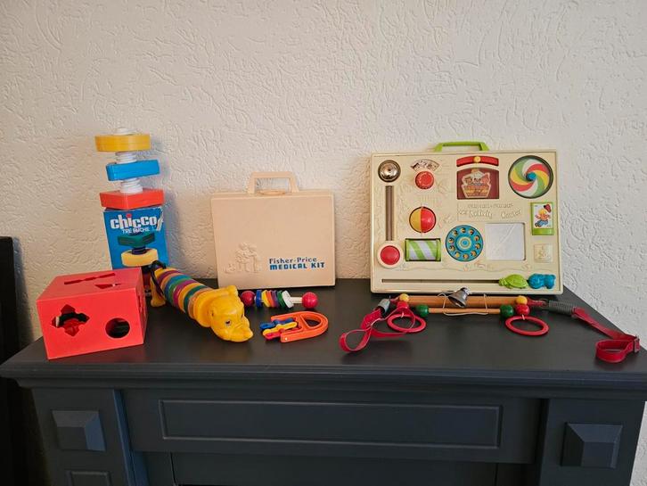 Vintage fisher price Baby Speelgoed Set, Kinderen en Baby's, Speelgoed | Babyspeelgoed, Gebruikt, Overige typen, Met geluid, Ophalen of Verzenden