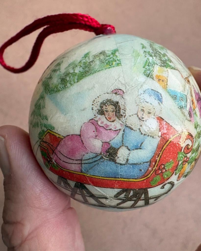 Vintage kerstbal, Ophalen of Verzenden, Gebruikt, Versiering, Kerst of Sinterklaas