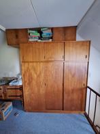 Vintage schuifdeurkast – jaren 60/70 mooi hout 180x205x60 cm, Ophalen, Gebruikt, 200 cm of meer, 150 tot 200 cm