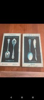 Franse Keuken Prints (Set van 2), Huis en Inrichting, Minder dan 50 cm, Ophalen of Verzenden, Zo goed als nieuw, Foto of Poster