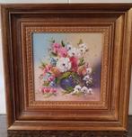 Klein schilderij - Vaas met bloemen, Antiek en Kunst, Kunst | Schilderijen | Klassiek, Ophalen of Verzenden