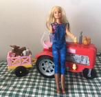 Barbie boerin met tractor en diertjes, Zo goed als nieuw, Ophalen, Barbie