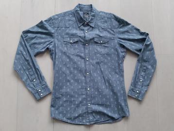 We denim spijkeroverhemd ankertjes maat M beschikbaar voor biedingen