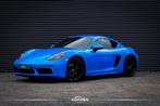 Porsche 718 Cayman 2.0 / Sportuitlaat / Sportchrono / 20'' /, Auto's, Porsche, Achterwielaandrijving, 4 cilinders, Blauw, Cayman