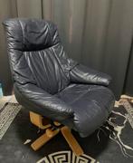 Vintage Deense Draaifauteuil - Jaren 70, Huis en Inrichting, Fauteuils, Ophalen, Minder dan 75 cm, Leer, Zo goed als nieuw