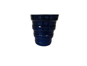 Mobach - cobalt blauw - ribbelvaas - aardewerk - 80's beschikbaar voor biedingen