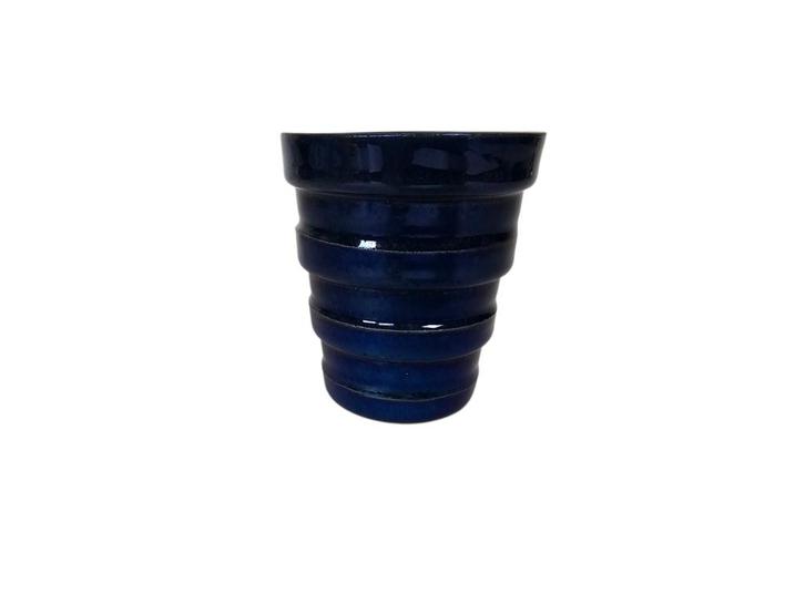 Mobach - cobalt blauw - ribbelvaas - aardewerk - 80's, Antiek en Kunst, Antiek | Keramiek en Aardewerk, Ophalen of Verzenden