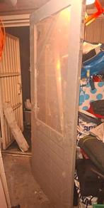 Merbau. tuin/ balkon deur.in grijze grondverf, Ophalen, 80 tot 100 cm, Nieuw, Buitendeur