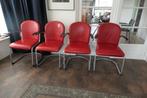Gispen 413 RL  4 stuks mat chroom leer, Huis en Inrichting, Ophalen, Gebruikt, Industrieel/bauhaus, Metaal