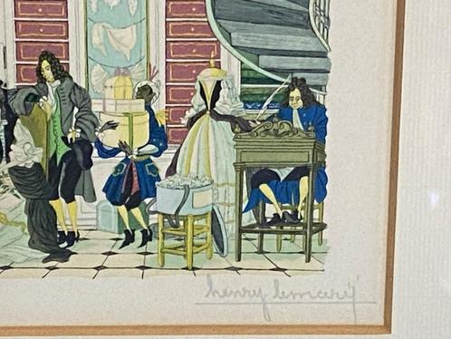 Zeefdruk Henry Lemaire, Les Heures Claires Paris *Nous Deux*, Antiek en Kunst, Curiosa en Brocante, Ophalen of Verzenden