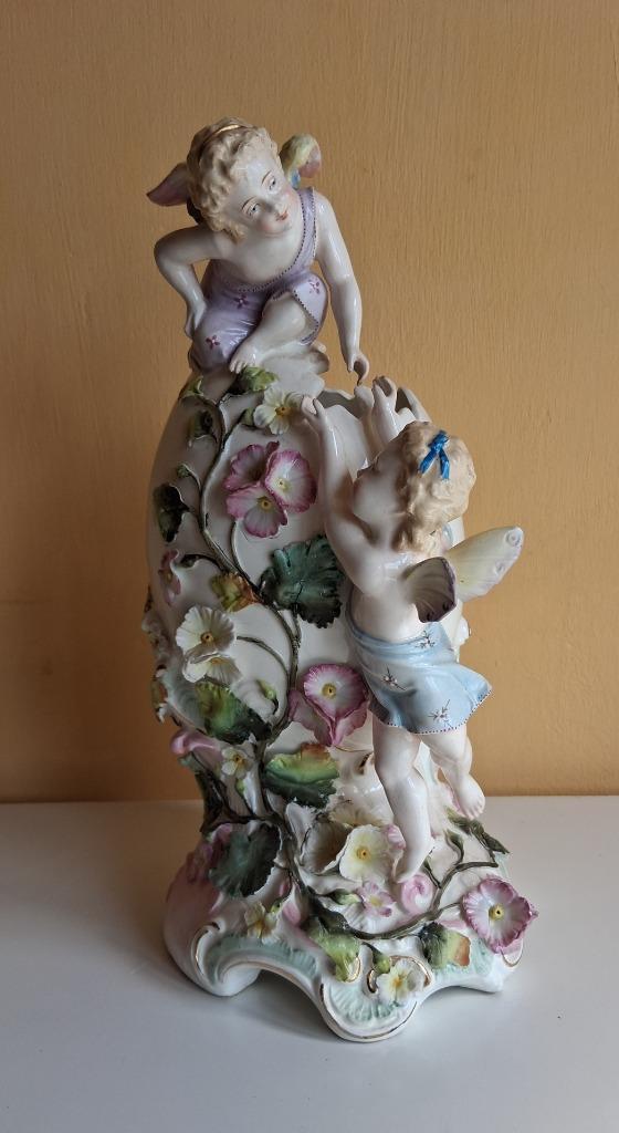 Antieke Porseleinen Beeld, Duitsland, Gemerkt 29cm X 13,5 cm, Antiek en Kunst, Kunst | Beelden en Houtsnijwerken, Ophalen of Verzenden