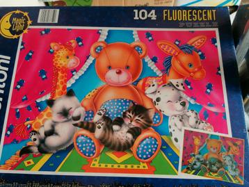 Fluorescerende Puzzel - Teddybeer & Vrienden beschikbaar voor biedingen