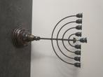 Zilveren menorah kandelaar 9 armige (Hazorfim), Antiek en Kunst, Ophalen, Zilver