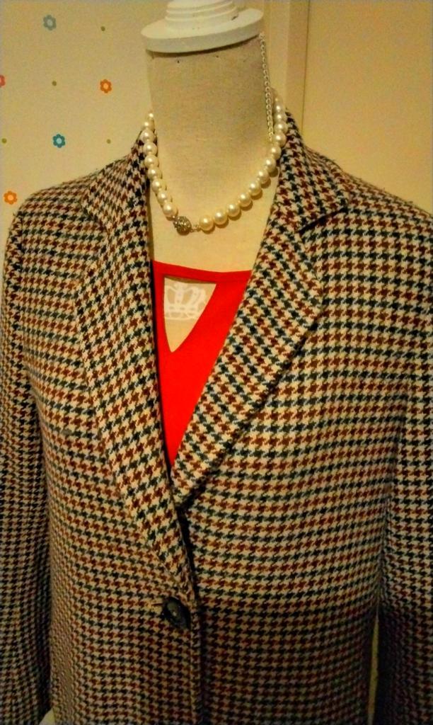 Marc O Polo, pied de poule lange jas, maat 36-38., Kleding | Dames, Jassen | Winter, Zo goed als nieuw, Ophalen of Verzenden