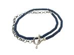 Apart Lapis lazuli en zilver collier met kapittelslot ,52 cm, Nieuw, Info@nynkegardenier.nl, Nynke gardenier, Met edelsteen