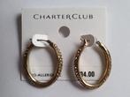 Charter Club goudkleurige strass creolen steker oorbellen, Overige materialen, Nieuw, Ophalen of Verzenden, Knopjes of Stekers