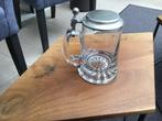 Glazen Bierpul Reinzinn Bleifrei, Antiek en Kunst, Antiek | Glas en Kristal, Ophalen of Verzenden