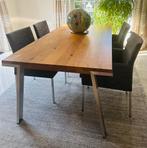 Bert Plantagie Eettafel Seven + stoelen Groove nieuwstaat, Huis en Inrichting, Semi modern, 150 tot 200 cm, Ophalen of Verzenden
