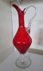 Italiaans, rood glazen vintage kan, jaren '60, Ophalen of Verzenden