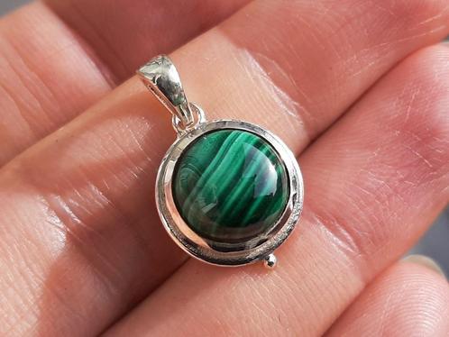 Vanoli - 925 zilveren kettinghanger met malachiet, Sieraden, Tassen en Uiterlijk, Kettinghangers, Nieuw, Zilver, Groen, Overige voorstellingen