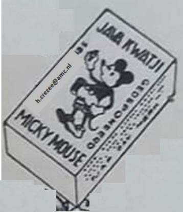 zoek oud Java Kwatji tjap Micky mouse doos reclame semarang beschikbaar voor biedingen