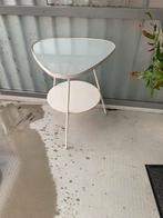 Metalen tuintafeltje met hardglazen blad, 45 tot 60 cm, Minder dan 55 cm, Gebruikt, Metaal of Aluminium