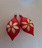2 oude ouderwetse glazen kerstballen pegels, Diversen, Kerst, Ophalen of Verzenden