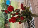 Rozen kunst nep rozenbloem kunstbloemen rood, Ophalen of Verzenden, Zo goed als nieuw