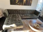 Zitbank met chaise-longue én hocker, Huis en Inrichting, Ophalen, Zo goed als nieuw, Stof, Driepersoons