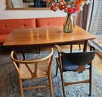 Uitschuifbare Deense vintage eettafel, Huis en Inrichting, Tafels | Eettafels, Ophalen, Gebruikt, Rechthoekig, 50 tot 100 cm