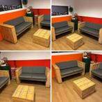 Steigerhouten bankstel set + tafeltje, Ophalen, 4 zitplaatsen, Gebruikt, Steigerhout