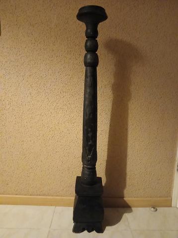 Grote Houten Kandelaar, zwart/donkerbruin 101,5 cm beschikbaar voor biedingen