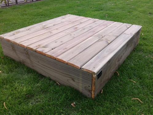 HOUTEN ZANDBAK 100x100 kant en klaar geleverd, Kinderen en Baby's, Speelgoed | Buiten | Zandbakken, Nieuw, Ophalen