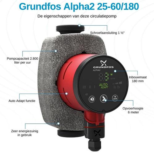 Grundfos ALPHA2 25-60 130 Circulatie pomp GARANTIE, Doe-het-zelf en Verbouw, Verwarming en Radiatoren, Zo goed als nieuw, Overige typen