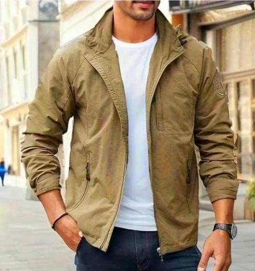 Nw. OLIVER OUTDOOR sportief overjack khaki bruin mt. L, Kleding | Heren, Jassen | Zomer, Nieuw, Ophalen of Verzenden