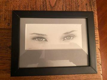 Ogen in Potlood - Gesigneerd Kunstwerk beschikbaar voor biedingen