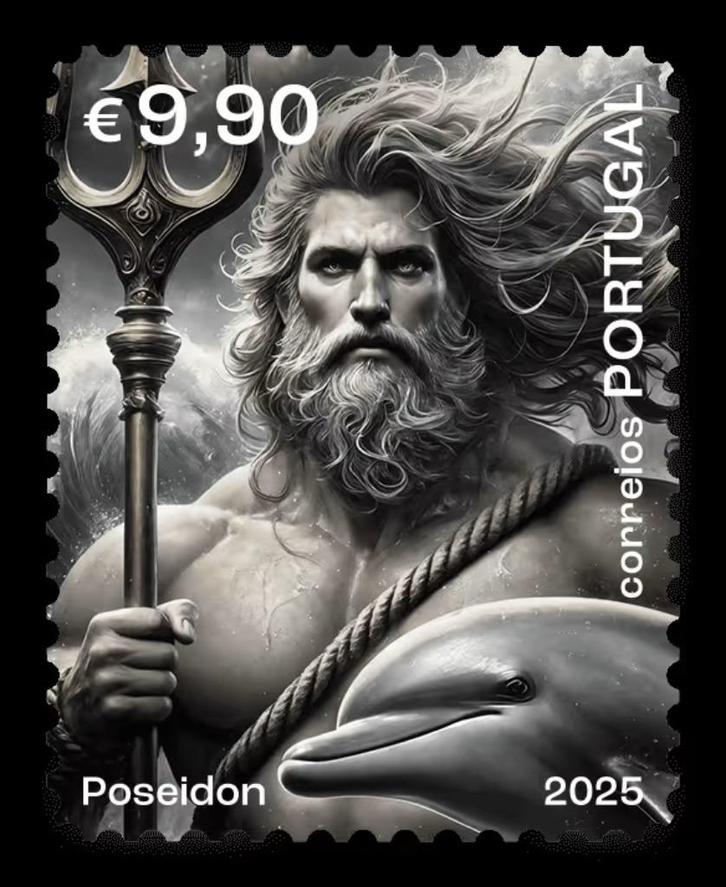 Portugal 2025 Poseidon Mythologie Crypto - NFT kleur Grijs, Postzegels en Munten, Postzegels | Europa | Overig, Postfris, Portugal