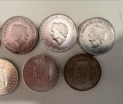 Zilveren Tientjes Juliana 11 stuks, Postzegels en Munten, Munten | Nederland, Losse munt, 10 gulden, Koningin Juliana, Zilver