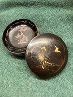 Antieke Vintage Japans lakdoos incl 12 onderzetters, Antiek en Kunst, Ophalen of Verzenden