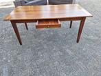Massief houten tafel met lade gebeitst, Gebruikt, 150 tot 200 cm, Vier personen, Rechthoekig