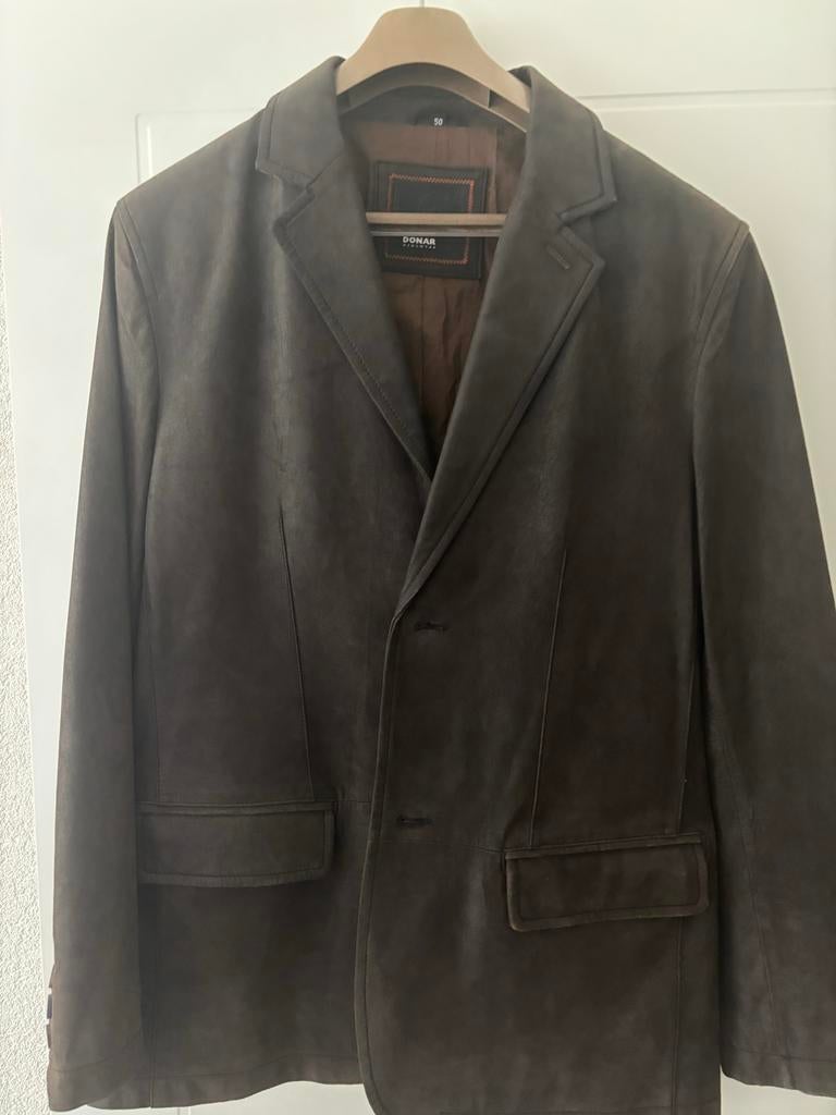 Bruin heren colbert - suede - maat 50, Kleding | Heren, Ophalen of Verzenden, Zo goed als nieuw, Overige maten, Bruin