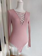 Roze Rib Bodysuit met Lange Mouwen  maat S, Ophalen of Verzenden, Zo goed als nieuw, Lange mouw, Roze