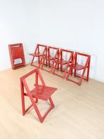 8x vintage stoelen Aldo Jacober Alberto Bazzani, Ophalen, Gebruikt, Bruin, Vintage