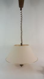 Retro hanglamp, stoffen kap, brons metalen frame. S6, Huis en Inrichting, Lampen | Hanglampen, Tweedehands verkoop, Tweedehands verkoop