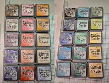 30 Distress Oxide + 2 opbergboxen + Ink refresher ZGAN beschikbaar voor biedingen