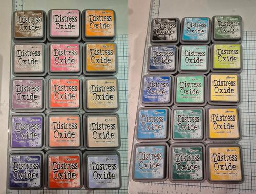30 Distress Oxide + 2 opbergboxen + Ink refresher ZGAN, Hobby en Vrije tijd, Knutselen, Zo goed als nieuw, Materiaal, Ophalen