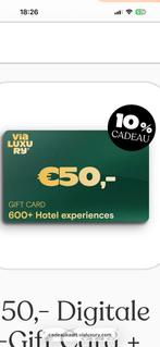 ViaLuxury Kortingsbon 50 euro, Tickets en Kaartjes, Eén persoon, Kortingsbon, Overige typen
