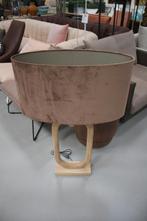 Prachtige tafellamp Paceco Light & Living hout velvet ovaal, Ophalen of Verzenden, Zo goed als nieuw, Stof, 75 cm of meer