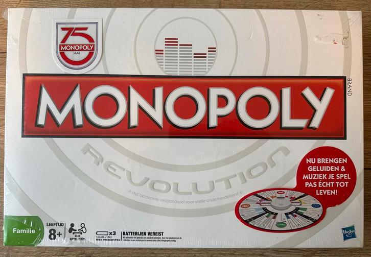 Monopoly Revolution - 75 jaar editie - NIEUW in Verpakking!, Hobby en Vrije tijd, Gezelschapsspellen | Bordspellen, Nieuw, Drie of vier spelers
