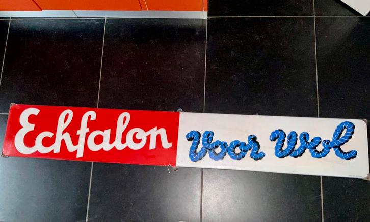 Groot Emaille Bord Echfalon Wol - 200cm, Antiek en Kunst, Antiek | Emaille, Ophalen of Verzenden